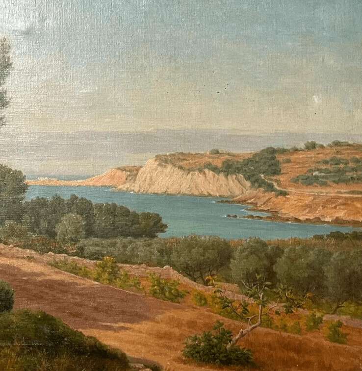 Antique Painting Victor BARJON (1845-1920) Sanary Seaside Summer Landscape image 6