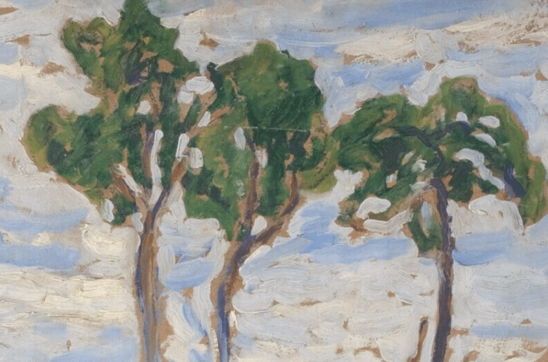 Antique Oil Painting Original Forest, Trees, Landscape signed 1907 image 2