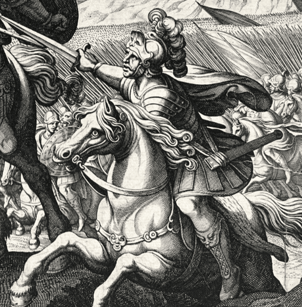 Antique Etching Original Horse, Battle, People, Landscape, War, Castle image 4