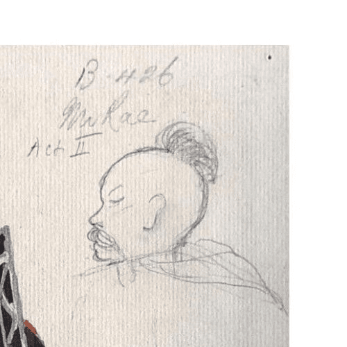 Vintage Drawing Georges Kugel BENDA (XIX-XX) Theater Murae Costumes signed image 6
