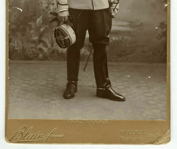 Cabinet Card Photograph BLAIN FRERES Marquis de la Vauzelle Dedicated c. 1895 image 3