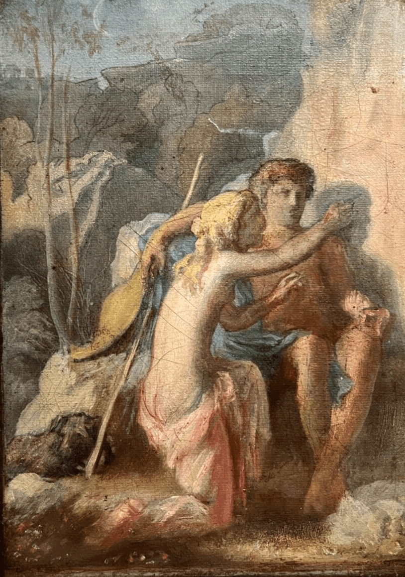 Antique Painting Canvas Louis LAMOTHE (1822-1869) Religious Scene