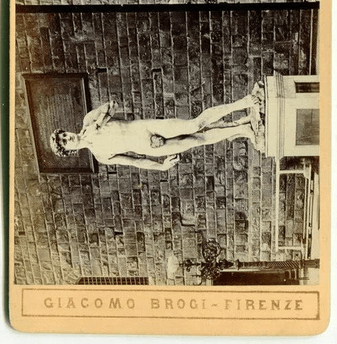 Vintage Stereoview Giacomo BROGI - Florence Il David di Michelangiolo c. 1870 image 3