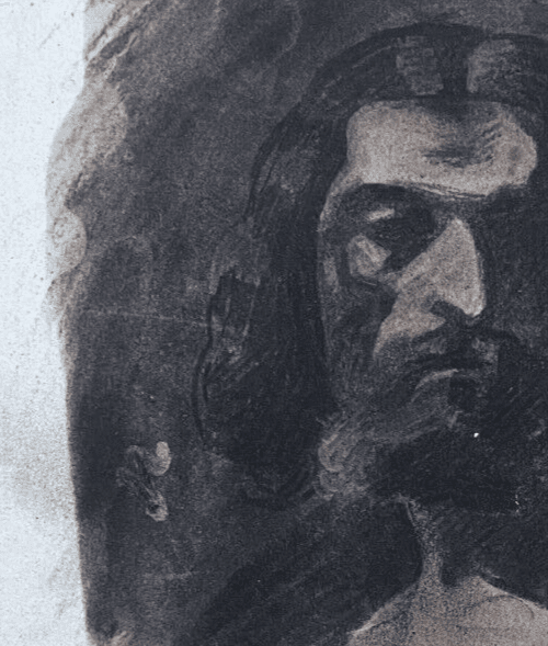 Antique Original Drawing 19th century Man Portrait image 2