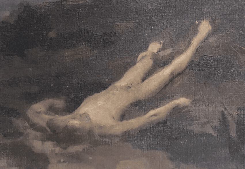 Antique Oil Painting Original 19th century Original Abel and Cain c. 1880 French image 3
