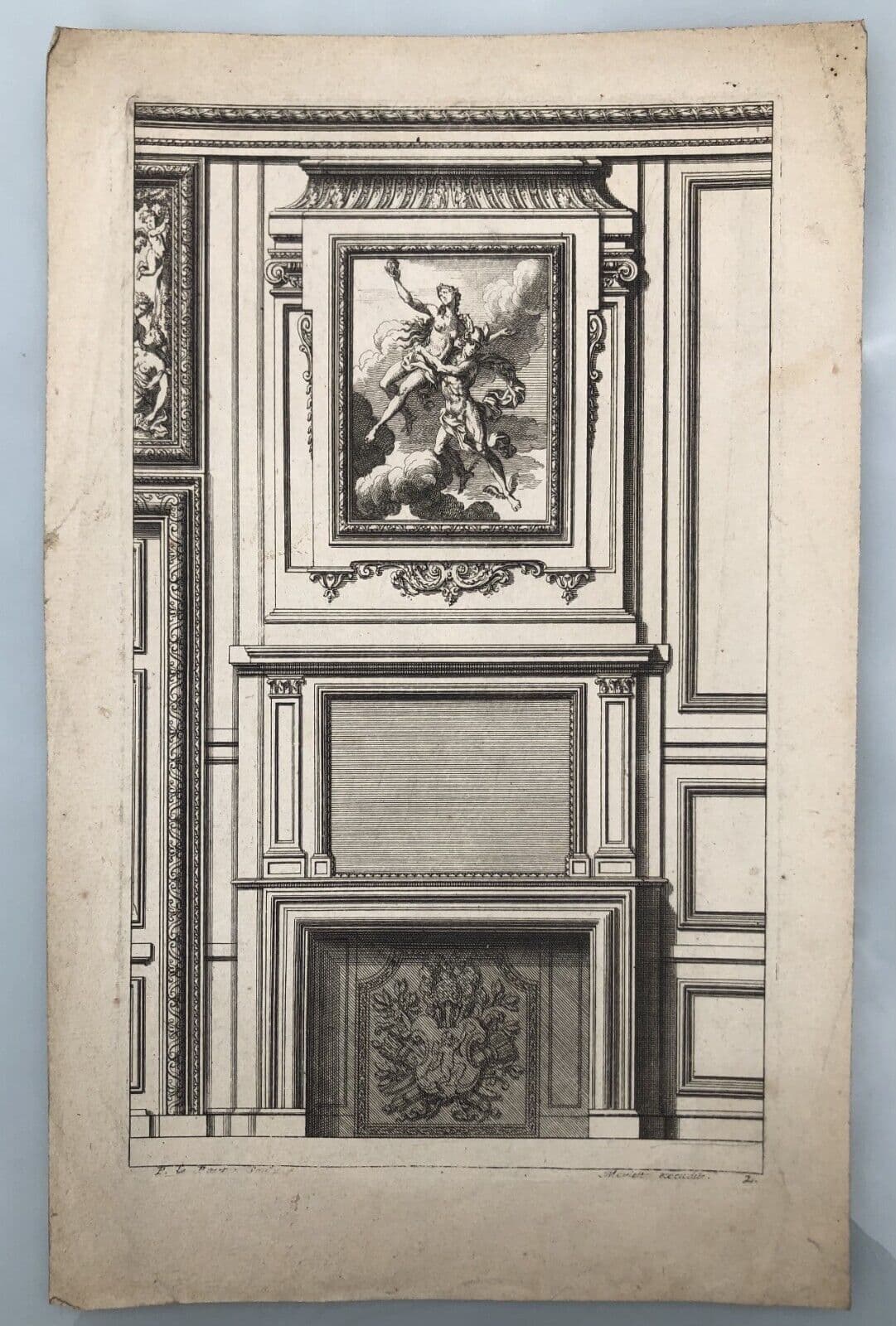 Antique Original Etching Jean LEPAUTRE (1618-1682) Doors, Architecture x5 image 6