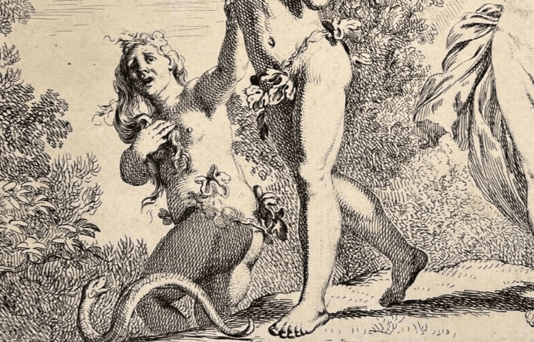 Antique Etching Original Expulsion Adam and Eve, Gerard de Lairesse (1641-1711) image 4