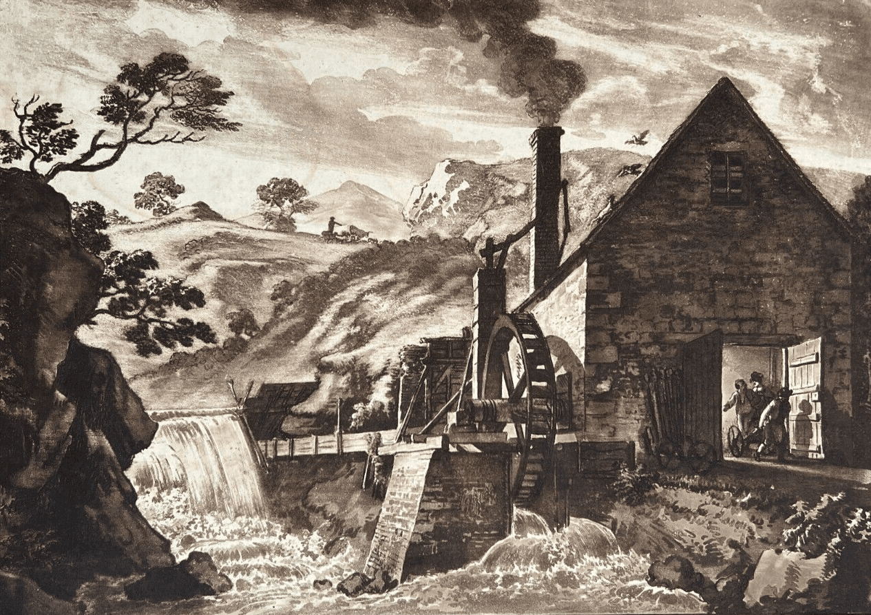 Antique Etching Original Iron Forge, Dolgelli, Barmouth, Merioneth Shire, Sandby image 1