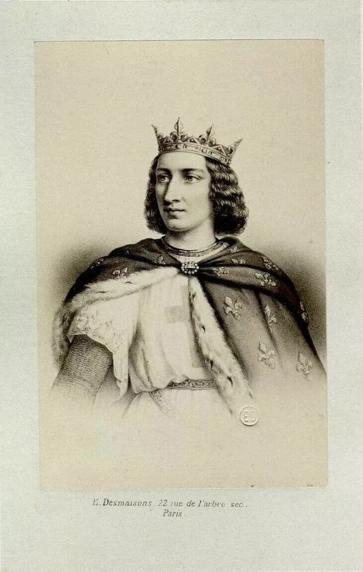 CDV Vintage  E. Desmaisons - Louis IX, Albumen after Drawing c 1870 image 6
