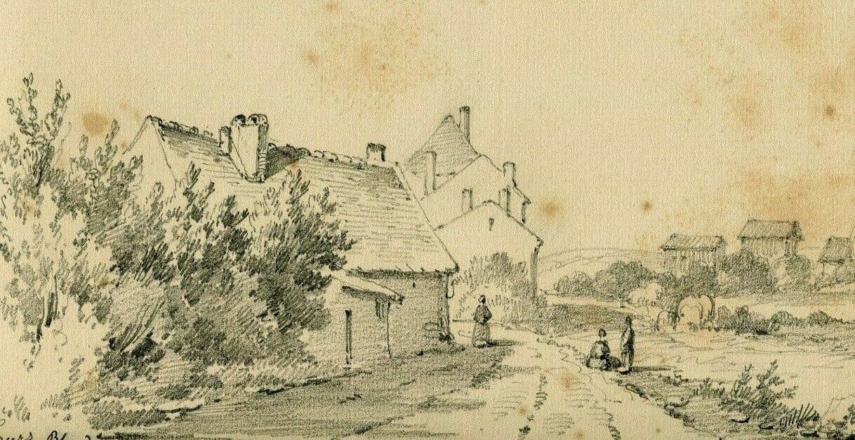 Antique Drawing Armand BLANDIN (1804-1846) Landscape Tours 1866 Artwork