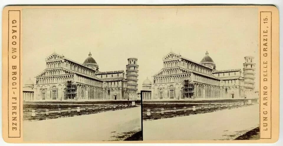 Vintage Stereoview Photograph Giacomo BROGI - Pisa, Il Duomo, Italie c. 1870 image 3