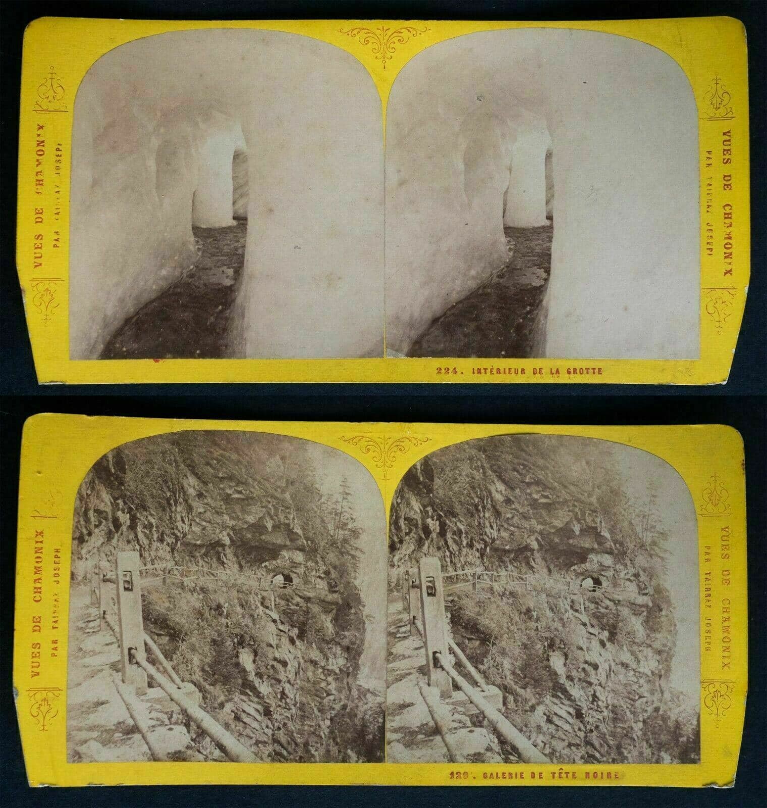 Vintage Photographs Stereoview J. TAIRRAZ x 13 Views of Chamonix 1865 image 3