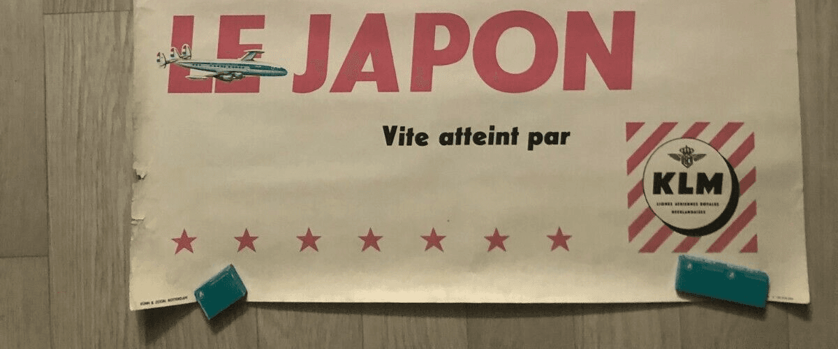 Vintage Poster Japan by KLM LEESINK Travel Advertising circa 1950 Asian Art image 3