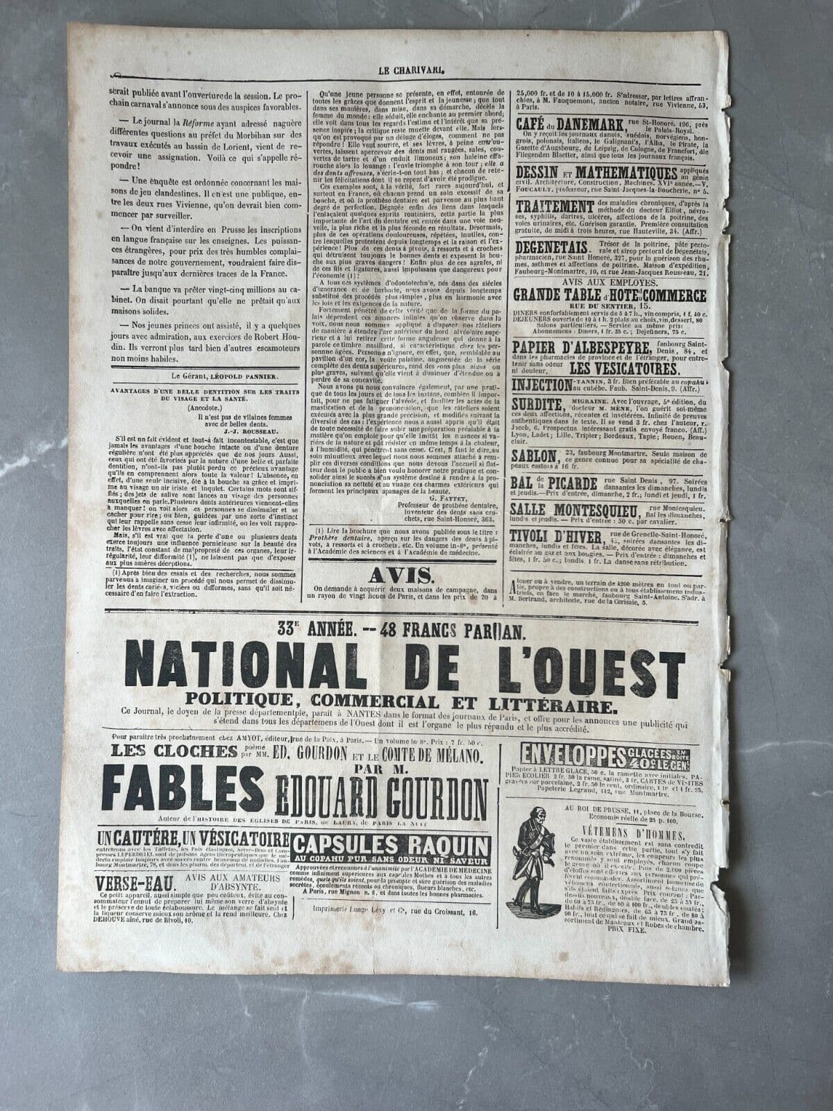 Antique Print 19th century Daumier, Locataires et Proprietaires, Deux Voisins image 8