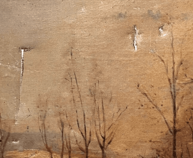 Antique Painting Oil on canvas 19th century Forest Landscape with Horse image 6