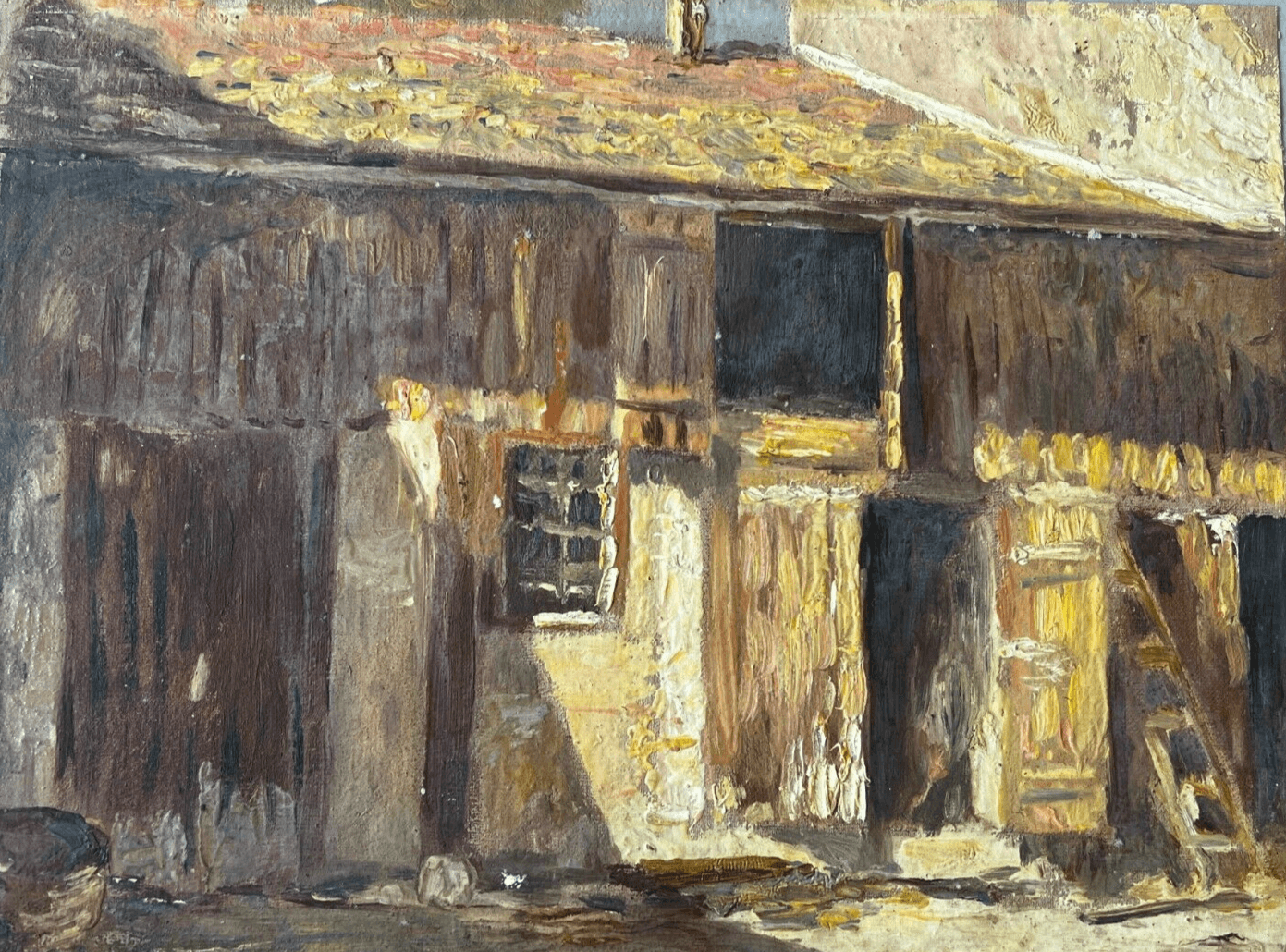 Roland BASQUIN (XX) House Mountain Village Landscape Painting image 1