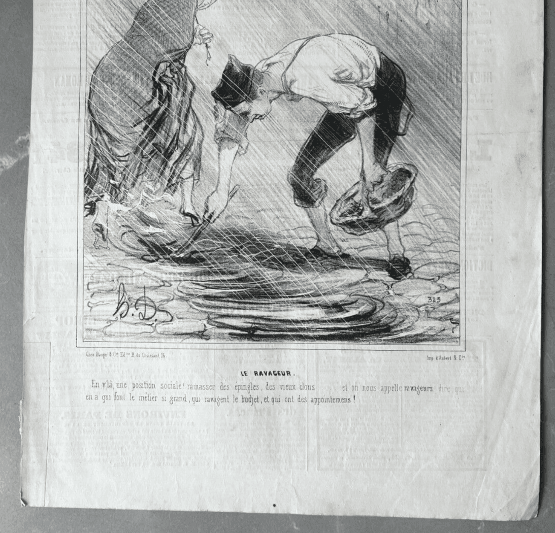 Antique Print 19th century Daumier, Bohemiens de Paris, le Ravageur image 4