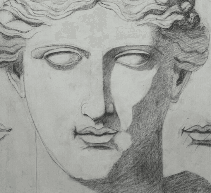 Antique Original Drawing Man, Portrait, Sculpture, Profil image 2