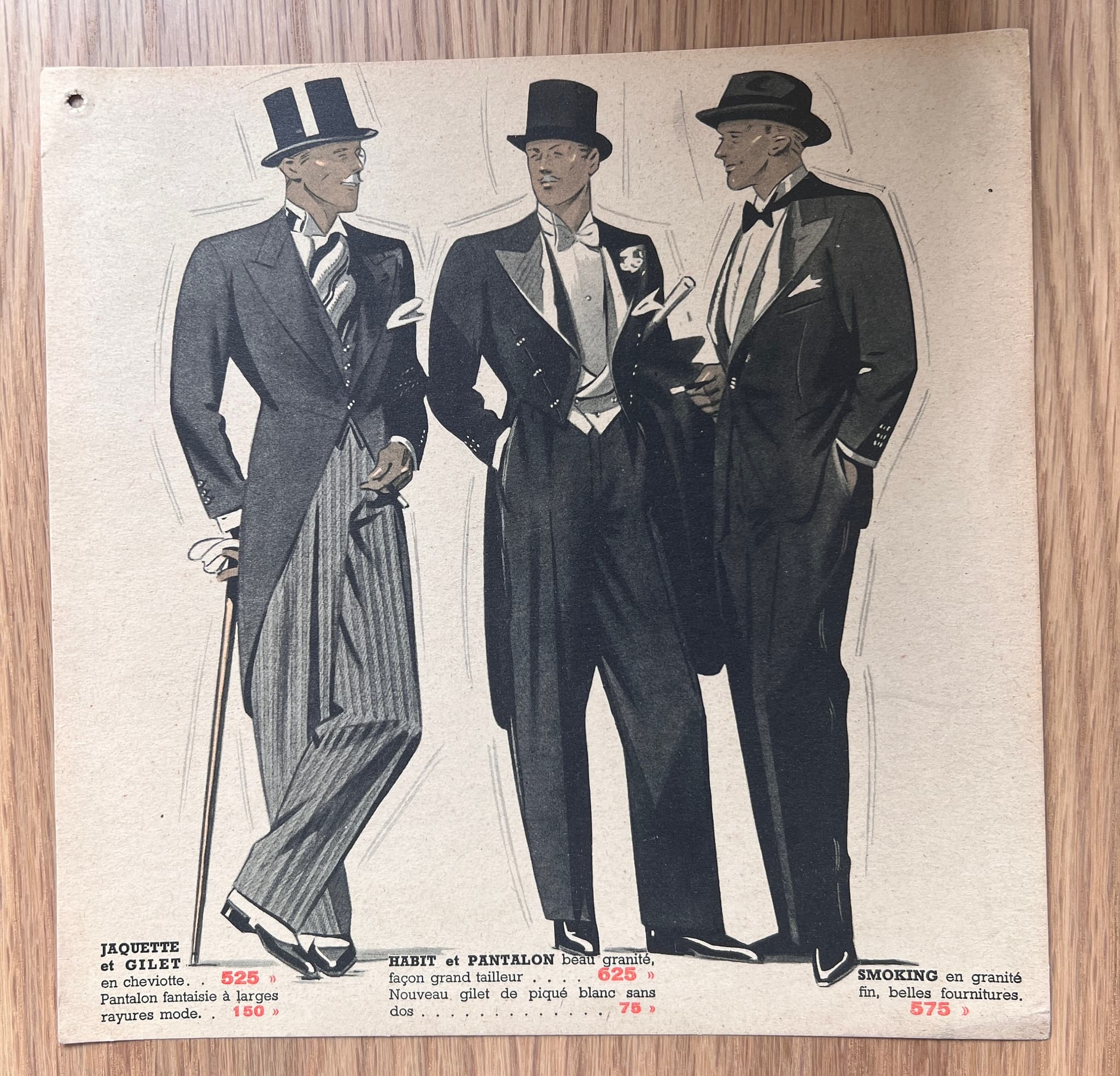 Elegant Men's Formalwear - Vintage Fashion Illustration, Ad 1940' Fashion Man image 2