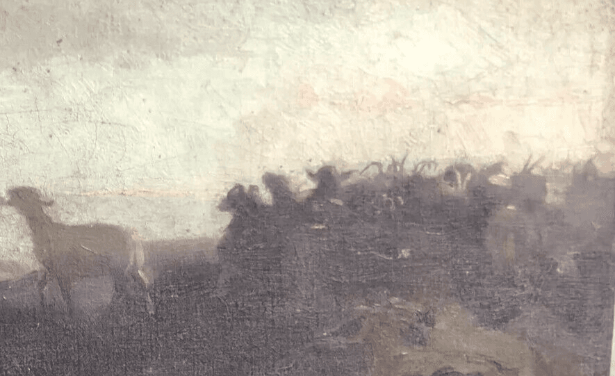 Antique Oil Painting Original 19th century Original Abel and Cain c. 1880 French image 5
