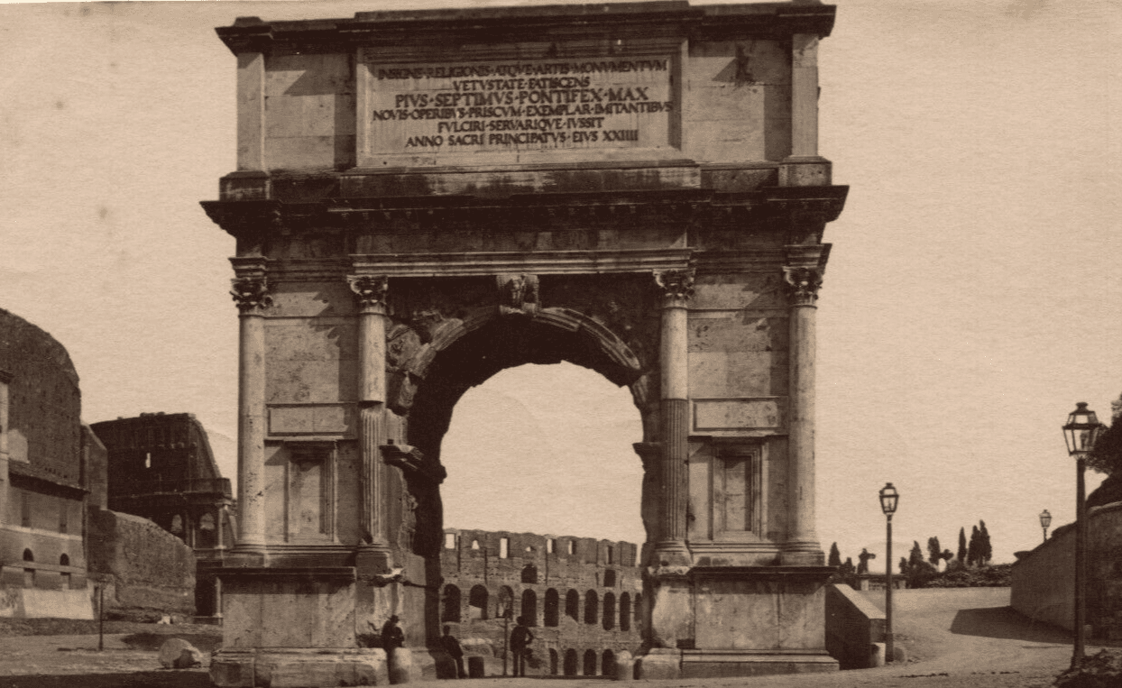 Vintage Photograph Italy, Roma Landscape, Titus Arc 1901 image 1