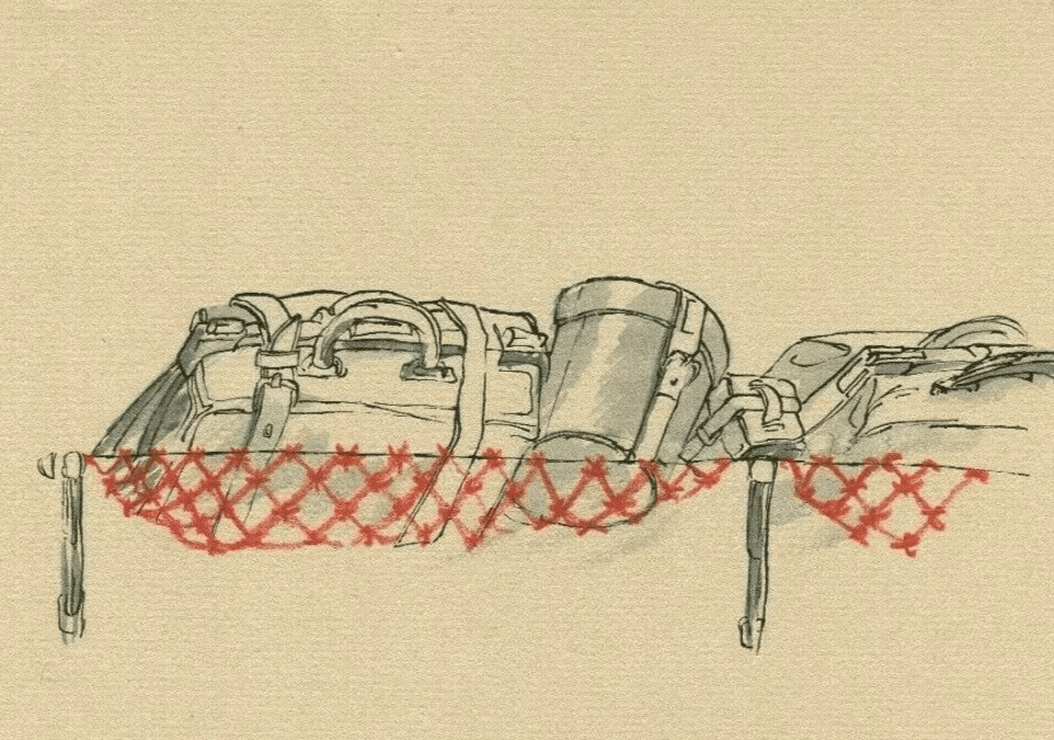 Vintage Ink Drawing Suitcase, Bag, Luggage, Object, Train, Travel, Still Life image 1