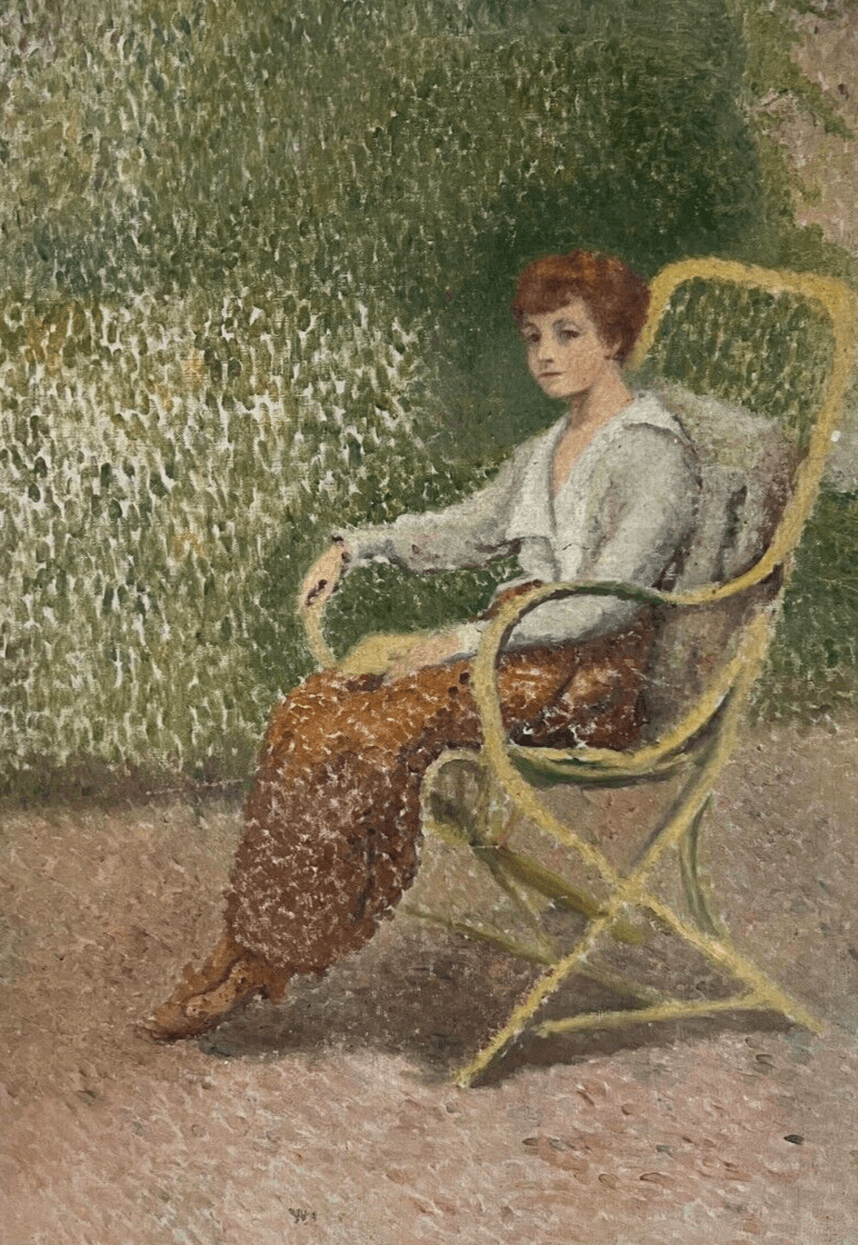 Antique Painting Original Woman Portrait signed Georges AUFRAY	(1864-1941) image 1