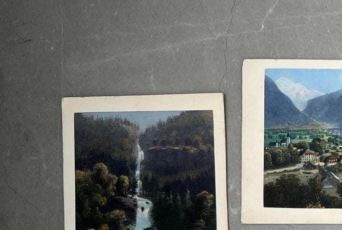 Set of 6 Antique Swiss Landscape Prints - Alpine Scenery, Waterfalls, and image 3