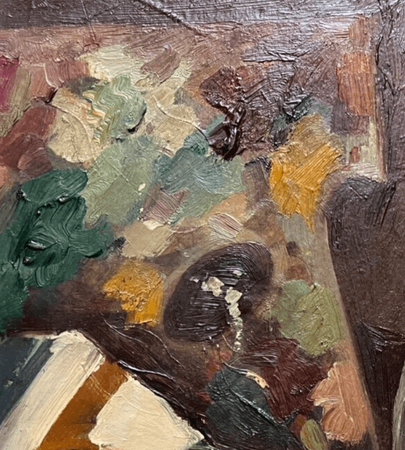 Vintage Painting Original signed Orange, Water Still Life image 3