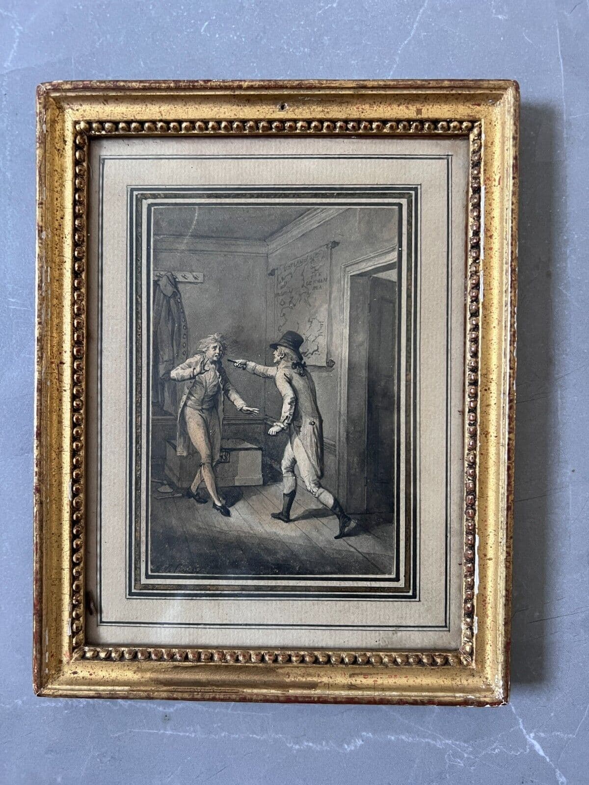 Antique Original Drawing Thomas STOTHARD (1755-1834) Shakespeare Scene image 2