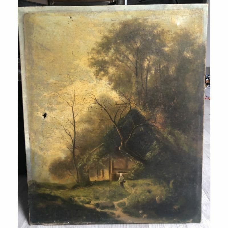George CHAMIER (1842-1915) Landscape and Figures Painting image 2
