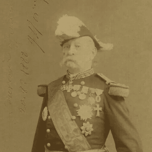 Original Vintage Photography Cabinet Card G.DURAND - Military, Dedication c 1888 image 2