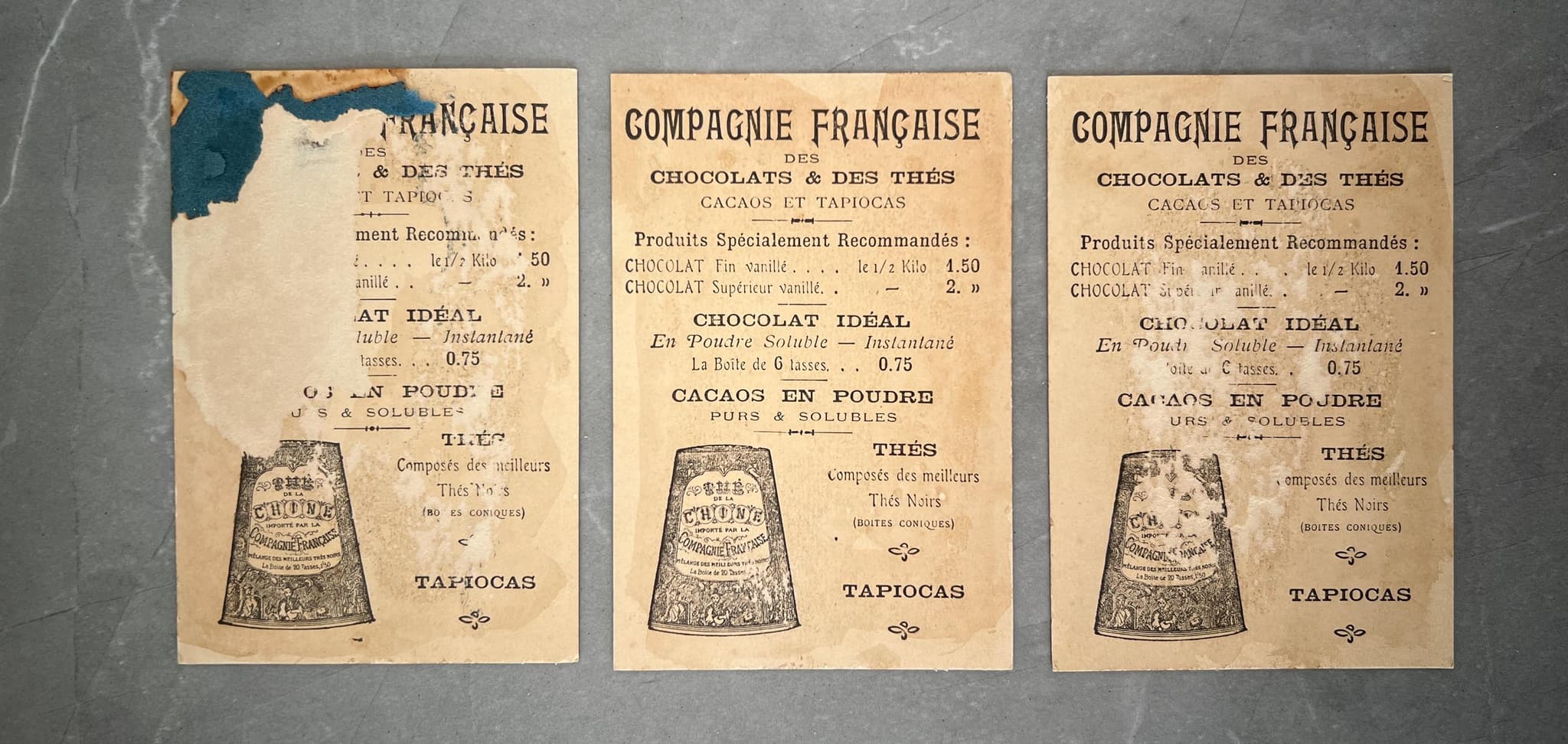 Set of 3 Antique Trade Cards - Illustrated Scenes from France, Germany, and image 2