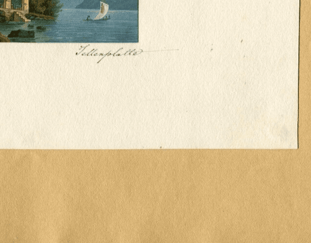 Antique Pencil Drawing Original 19th century Mountain Landscape with Boat image 4