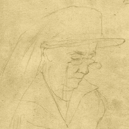 Vintage Pencil Drawing signed Miguel VILLA BASSOLS (1901-1988) - Woman Sewing image 2
