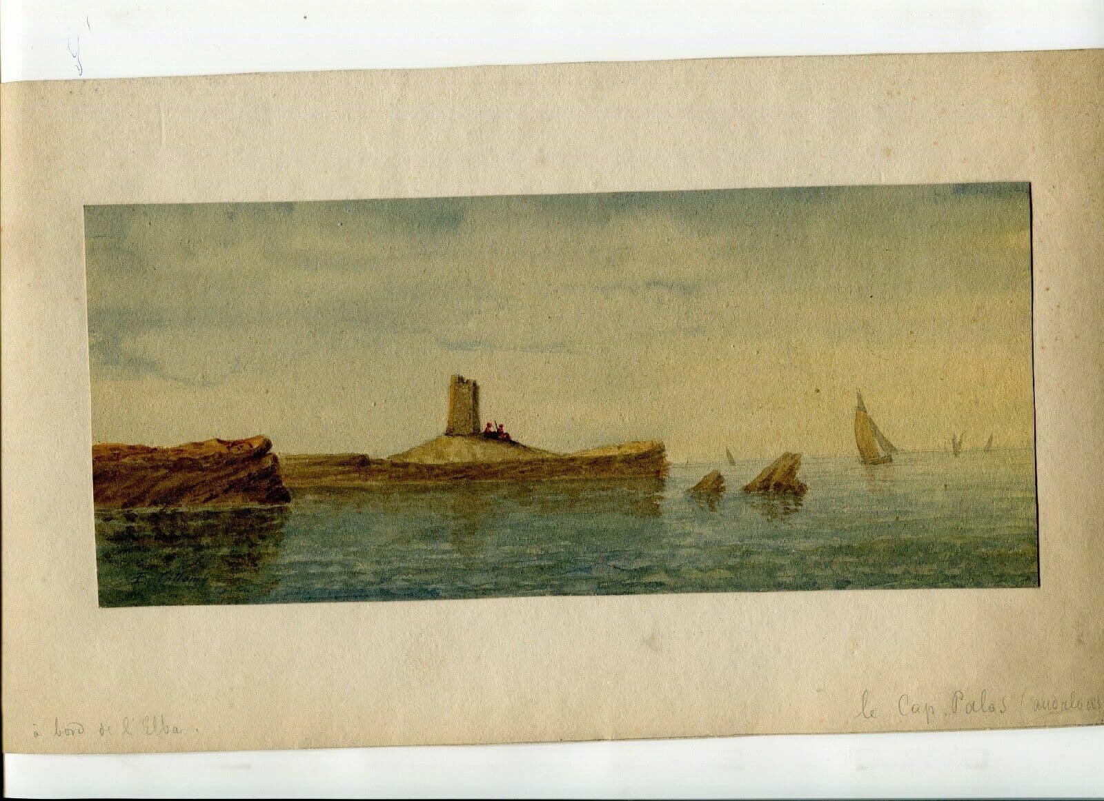Collomb Landscape Cape Palos, Andalusia, Spain Drawing image 2