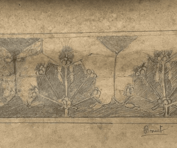 Antique Original Drawing Flowers, Floral, Still Life, Sketch image 3
