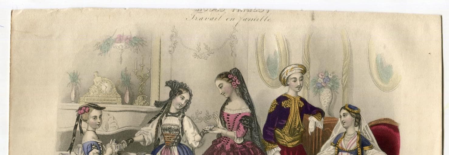 Antique Fashion Illustration - "Musée des Familles" Family Gathering with image 8
