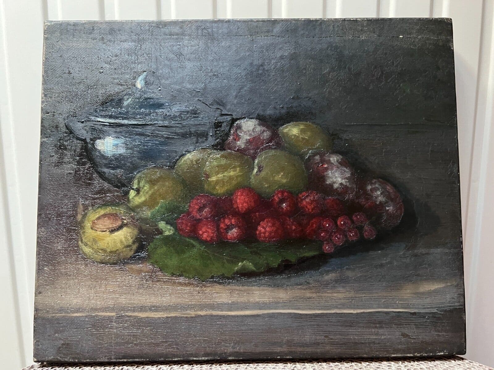 Painting Still Life Fruits Apples and Raspberries image 3
