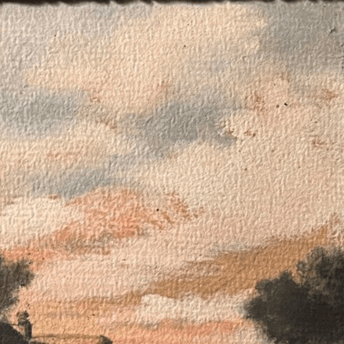 Vintage Original Painting signed Seaview Landscape, Trees, Houses image 3