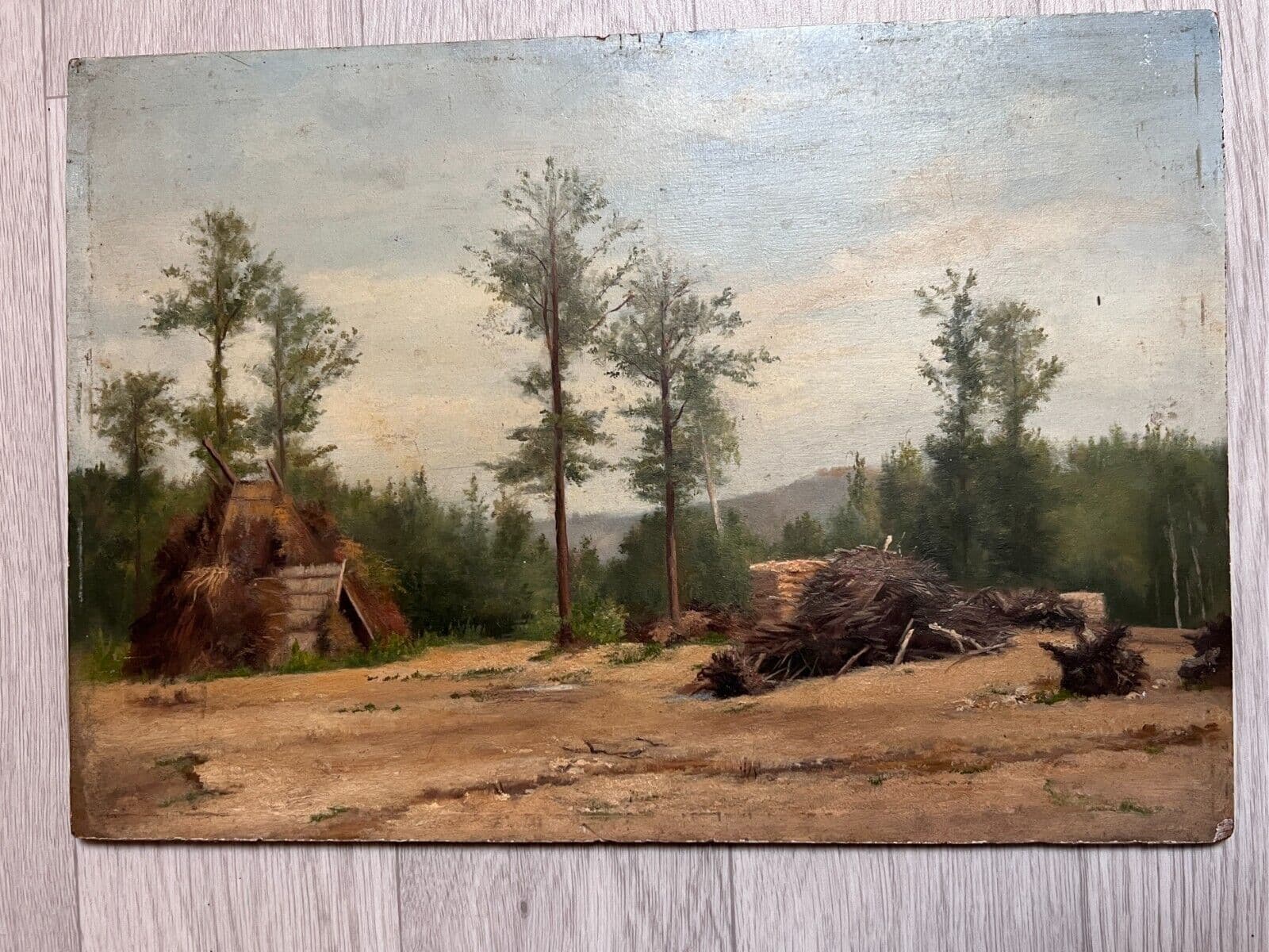 Antique Original Painting Landscape, Barbizon School, Rurual France 19th century image 6