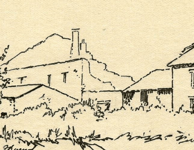 Vintage Ink Drawing Original signed Village in Ruines, Lorraine 1917 image 3