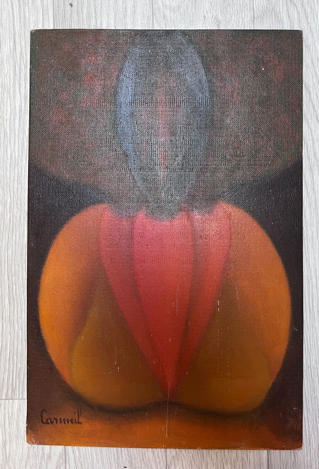 Louis CARMEIL (1920-1999) Orange Abstraction Painting image 2