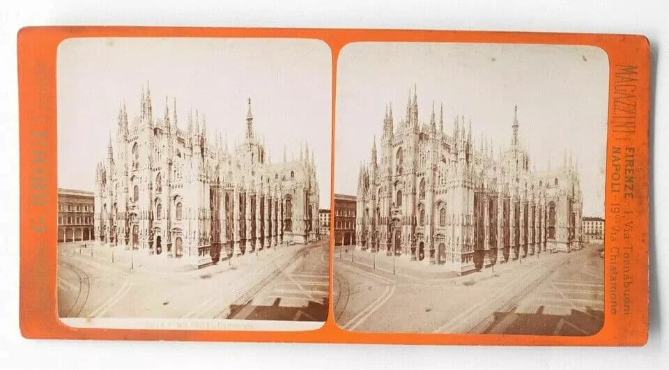 Vintage Stereoview Photograph G.BROGI - Milano la cattedrale Italy c. 1880 image 6