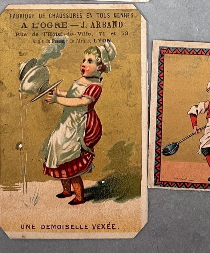 Set of 6 Antique Trade Cards - French Advertising Ephemera (Late 19th Century) image 4