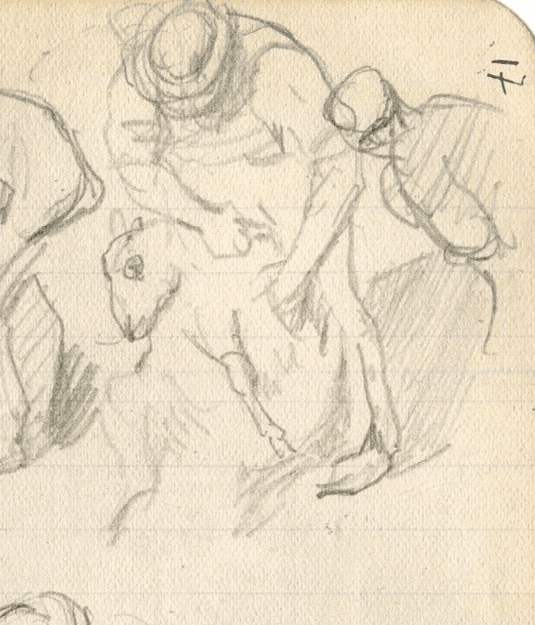 Vintage Pencil Original Drawing Marins Figures, People Sketches image 4