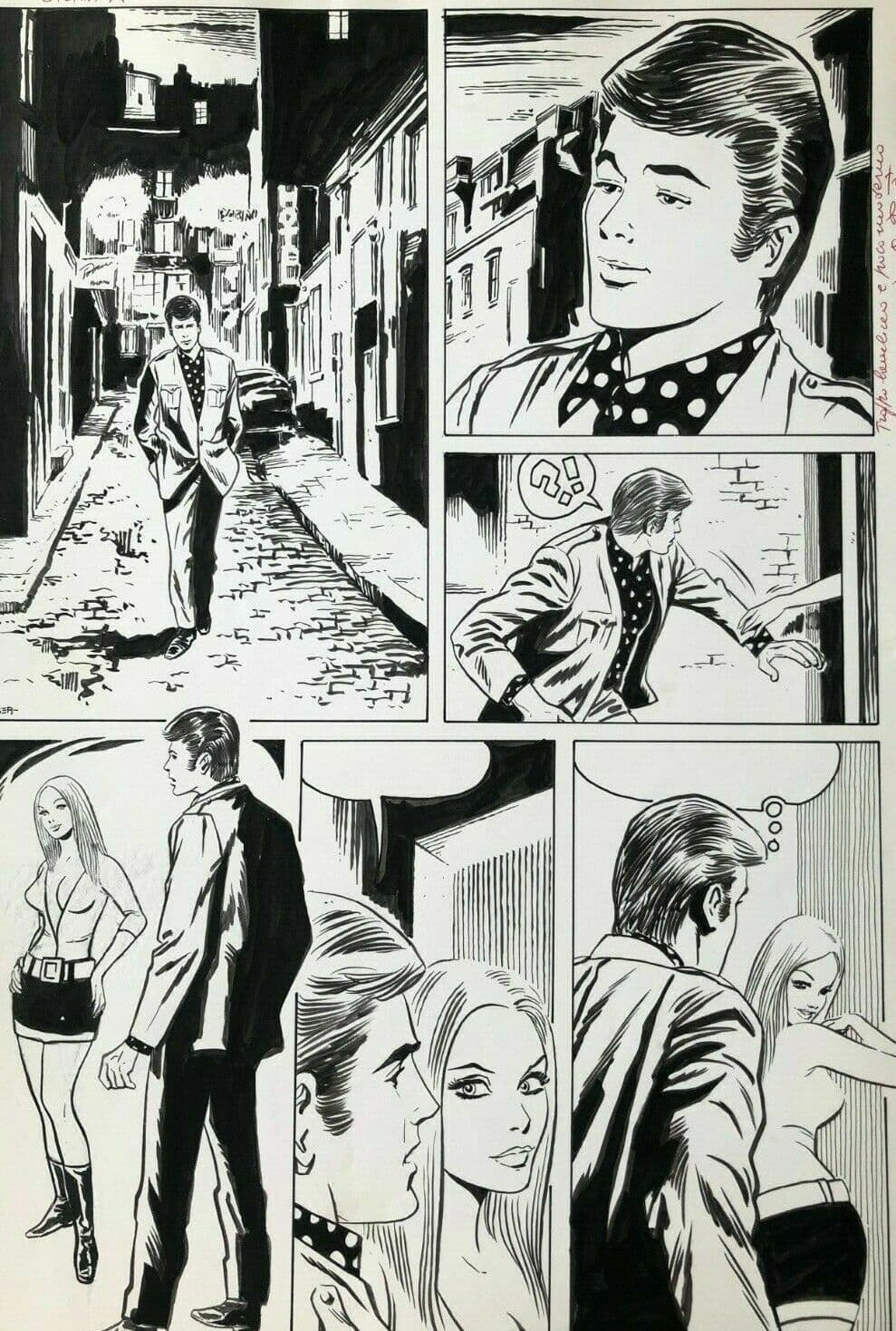 Vintage Ink Original Comics Art Strips, Cartoons, Storia A, Figures, BD image 1