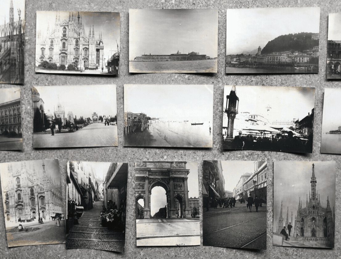 Vintage Photographs Lot x15 Italy Landscape, Milan Cityview 1902 image 1