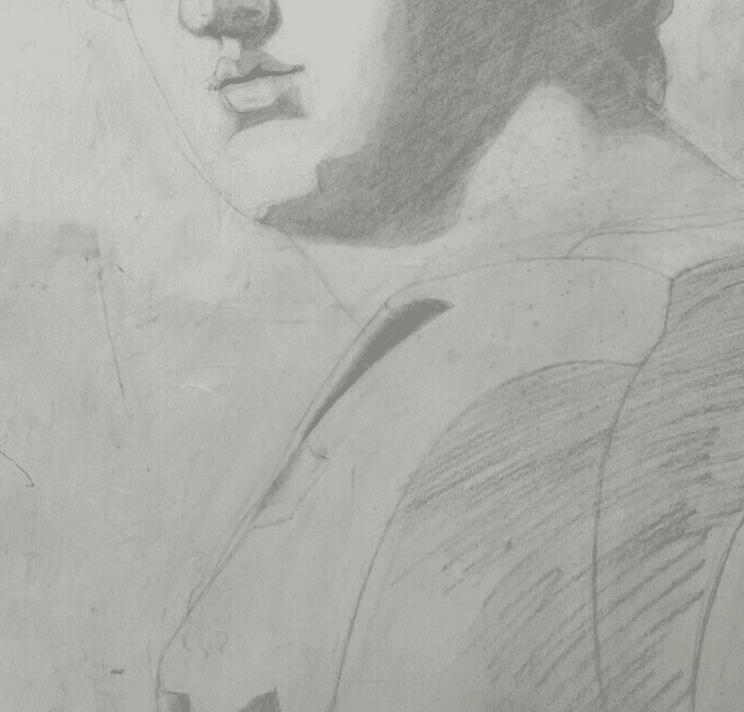 Antique Original Drawing Man, Portrait, Sculpture, Profil image 4