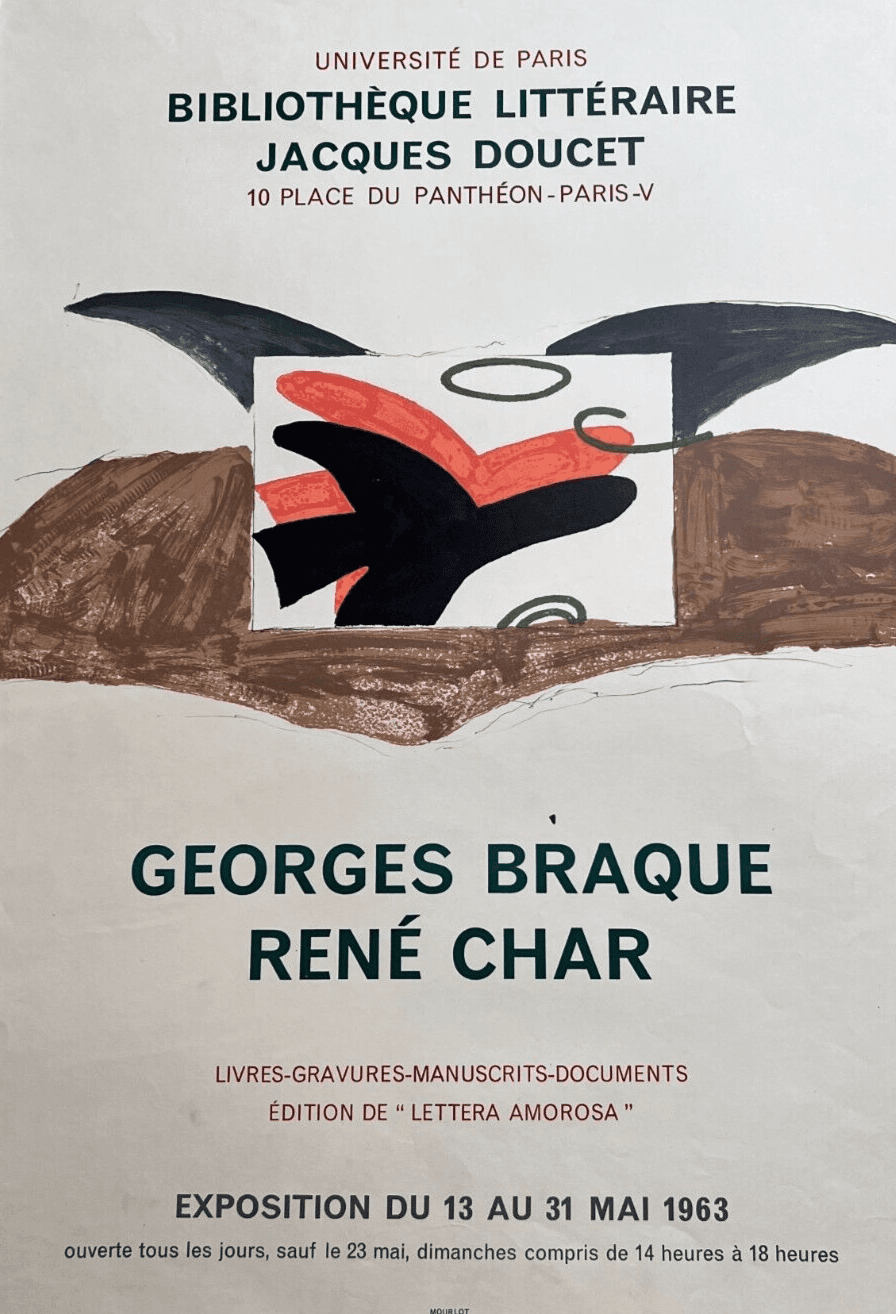 Vintage Poster Georges Braque, René Char Bird, Abstraction 1963 image 1